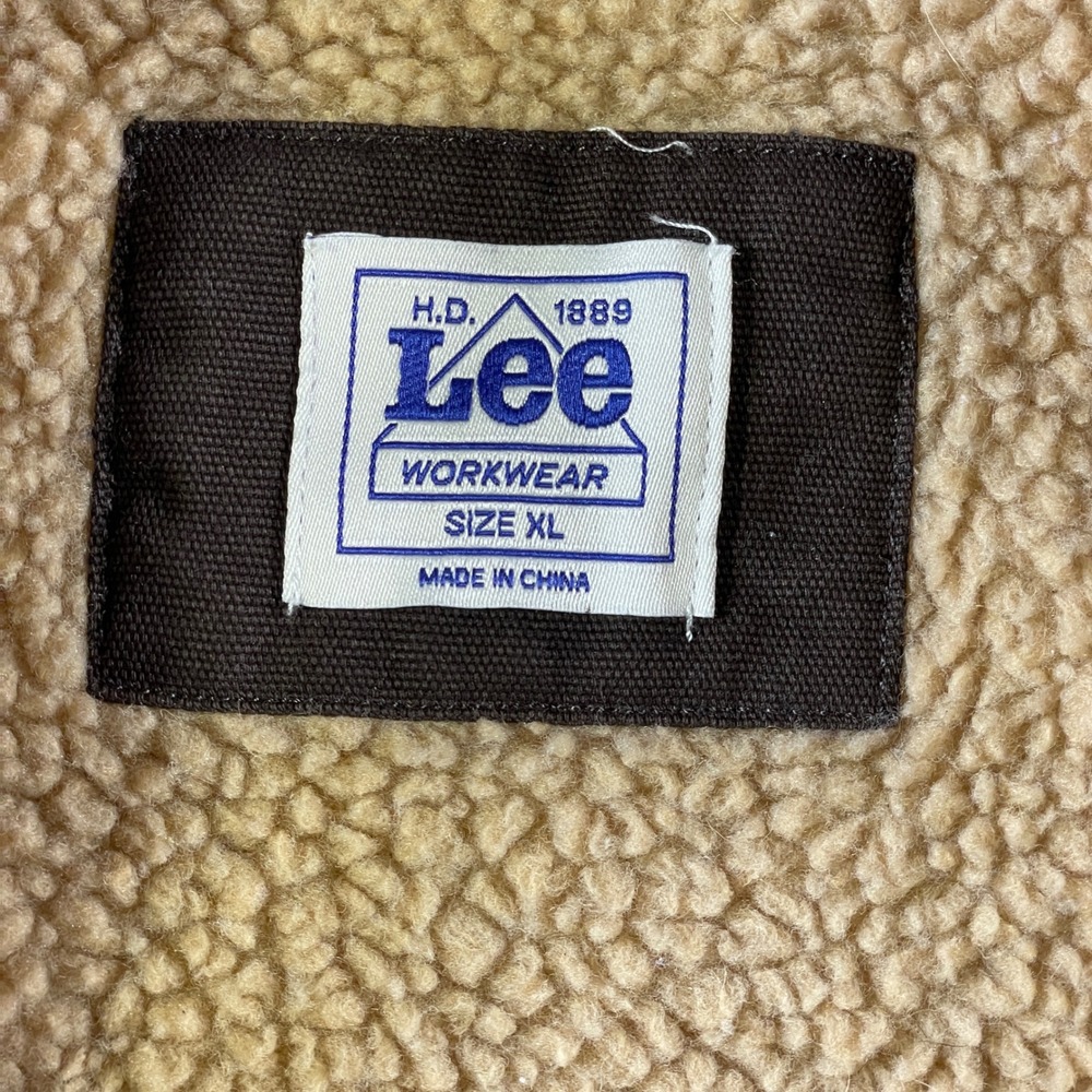 Lee Workwear Vest Mens XL Brown Sherpa Lined Padded Pockets Outdoor Western - Picture 2 of 9